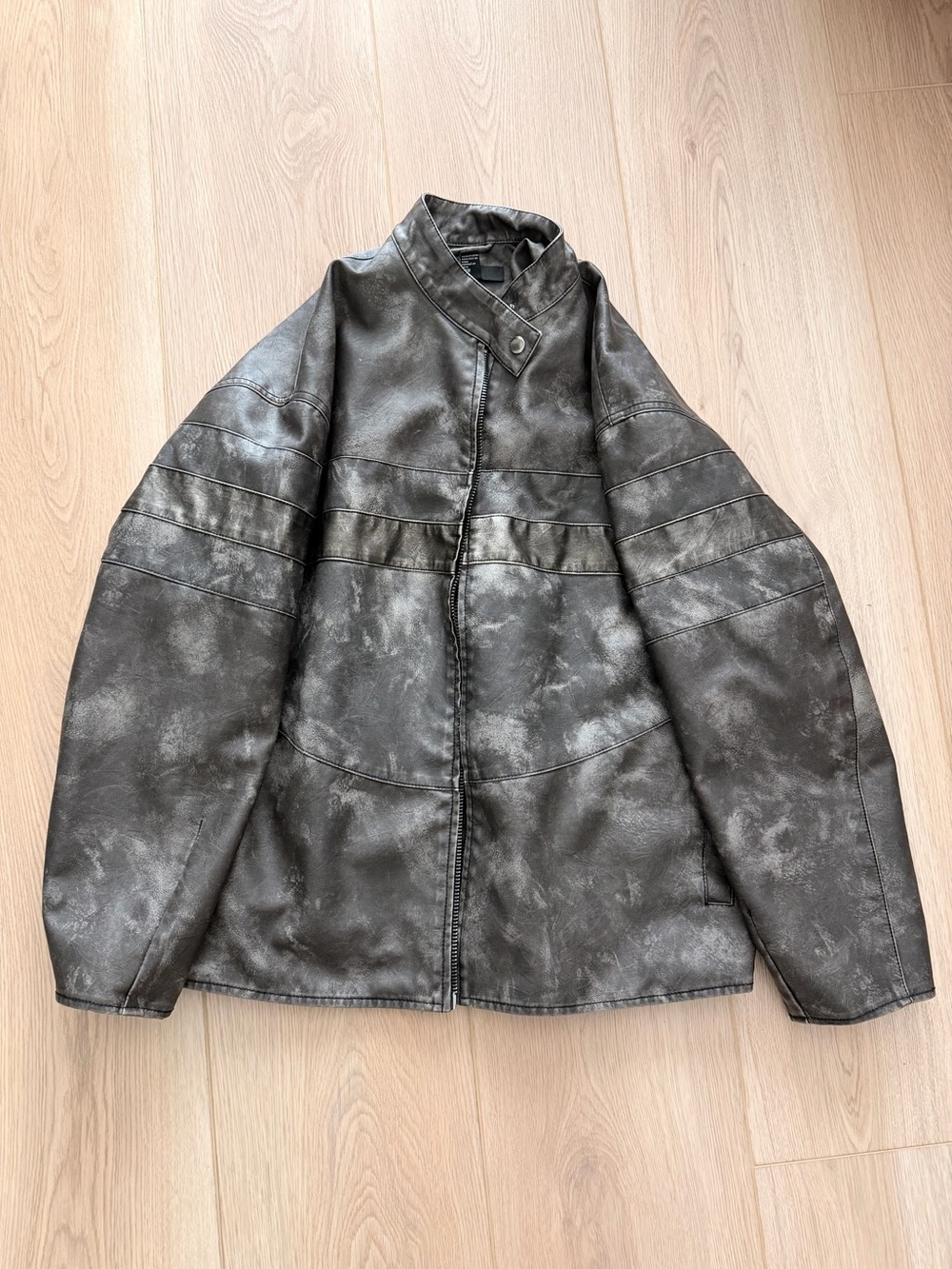 Forever 21 Distressed Faux Leather Moto Jacket